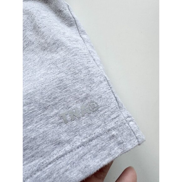 Aritzia TNA Hold-It Ortiz Grey Cotton Jersey Cropped Crew Neck T-Shirt, Size M - Picture 7 of 16